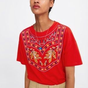 Zara embroidered T-shirt